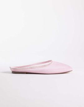 SIMMI Shoes Simmi London Carly flat mules in pink mesh