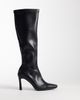 SIMMI Shoes Simmi London Casey heeled sock knee boots in black - 1