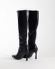 SIMMI Shoes Simmi London Casey heeled sock knee boots in black - 4