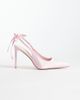 SIMMI Shoes SIMMI London Celina slingback heeled shoes with bow ankles in pink satin - 1