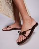 SIMMI Shoes Simmi London Char bow detail flat sandals in chocolate-Brown - 3