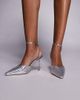 SIMMI Shoes Simmi London Cherie embellished tie leg heeled shoes in silver mirror - 1