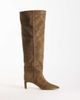 SIMMI Shoes Simmi London Cimarron classic pointed knee boots in brown sudette - 1