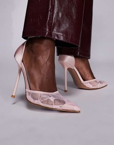 SIMMI Shoes Simmi London Deena heeled shoes in pink lace