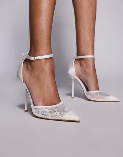 SIMMI Shoes Simmi London Deena heeled shoes in white lace