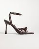 SIMMI Shoes Simmi London Deja heeled sandals with knot detail in brown PU - 1