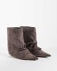 SIMMI Shoes Simmi London Dixee fold-over ruched ankle boots in gray suedette - 2