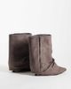 SIMMI Shoes Simmi London Dixee fold-over ruched ankle boots in gray suedette - 3