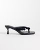 SIMMI Shoes Simmi London Dixy toe post kitten heel sandals with sequins in black - 1