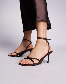 SIMMI Shoes Simmi London Eleonoora kitten heel sandals in brown