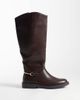 SIMMI Shoes Simmi London Garnet knee boots with horse bit detail in brown - 1