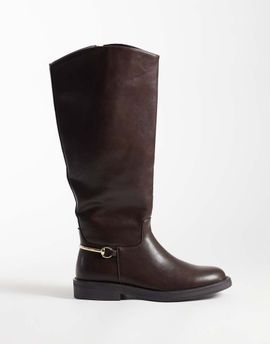 SIMMI Shoes Simmi London Garnet knee boots with horse bit detail in brown