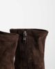 SIMMI Shoes Simmi London Grech heeled sock boots in brown suedette - 3