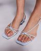 SIMMI Shoes Simmi London Hanah square toe strappy kitten heels in baby blue - 3