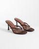 SIMMI Shoes Simmi London heeled toe post sandals in brown embellished - 2