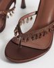 SIMMI Shoes Simmi London heeled toe post sandals in brown embellished - 3