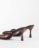 SIMMI Shoes Simmi London heeled toe post sandals in brown embellished - 4