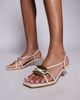 SIMMI Shoes Simmi London Heiti square toe strappy kitten heels in stone-Neutral - 1