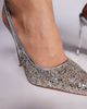 SIMMI Shoes Simmi London Hollie slingback heeled pumps in silver glitter - 3