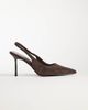 SIMMI Shoes Simmi London Inara slingback heeled pumps in embossed brown suedette - 1