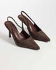 SIMMI Shoes Simmi London Inara slingback heeled pumps in embossed brown suedette - 3