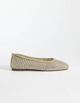 SIMMI Shoes SIMMI London Isolde woven ballet flats in gold
