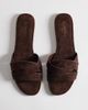 SIMMI Shoes Simmi London Jade flat sandals in espresso suedette-Brown - 2