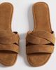 SIMMI Shoes Simmi London Jade flat sandals in tan suedette-Neutral - 2