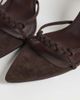 SIMMI Shoes Simmi London Jamala braided heeled mules in brown suedette - 3