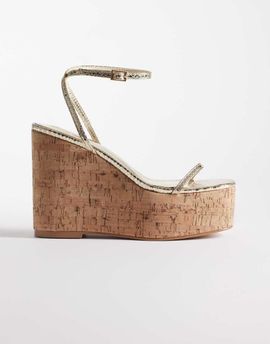 SIMMI Shoes Simmi London Kitty high heeled wedges in gold