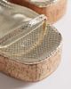 SIMMI Shoes Simmi London Kitty high heeled wedges in gold - 4