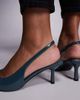 SIMMI Shoes Simmi London Laena slingback kitten heel shoes in deep blue - 2