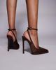 SIMMI Shoes Simmi London Landen platform heeled pumps in brown satin - 3