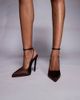 SIMMI Shoes Simmi London Landen platform heeled pumps in brown satin - 4