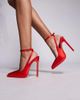 SIMMI Shoes Simmi London Landen platform heeled pumps in red satin - 1