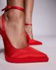 SIMMI Shoes Simmi London Landen platform heeled pumps in red satin - 2