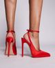 SIMMI Shoes Simmi London Landen platform heeled pumps in red satin - 3