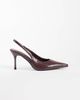 SIMMI Shoes Simmi London Lirien pointed slingback pumps in burgundy crinkle PU-RED - 1