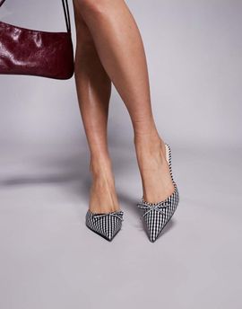 SIMMI Shoes Simmi London Lisa heeled mules in black gingham