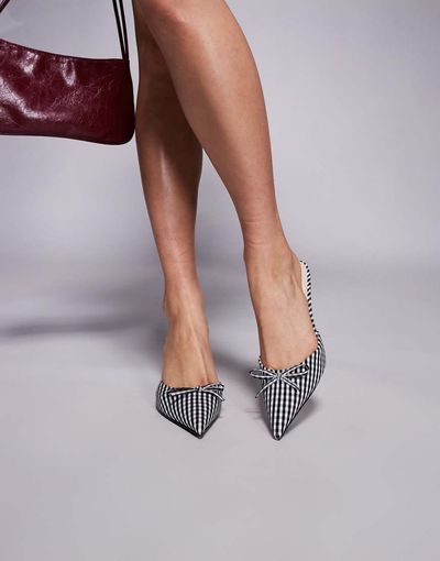 SIMMI Shoes Simmi London Lisa heeled mules in black gingham