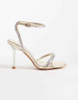 SIMMI Shoes Simmi London Maelis embellished heeled sandals in gold mirror