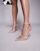 SIMMI Shoes Simmi London Mandisa heeled shoes in natural mesh rhinestone-Neutral - 1