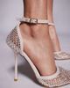 SIMMI Shoes Simmi London Mandisa heeled shoes in natural mesh rhinestone-Neutral - 3