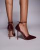 SIMMI Shoes Simmi London Mandisa mesh heeled shoes in burgundy-Red - 1