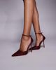 SIMMI Shoes Simmi London Mandisa mesh heeled shoes in burgundy-Red - 3