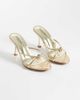 SIMMI Shoes Simmi London Maribel heeled mule sandals with knot detailing in gold metallic - 2