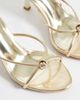 SIMMI Shoes Simmi London Maribel heeled mule sandals with knot detailing in gold metallic - 3