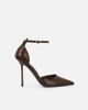 SIMMI Shoes Simmi London Marinah faux snake heeled pumps in brown PU - 1