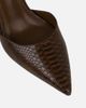 SIMMI Shoes Simmi London Marinah faux snake heeled pumps in brown PU - 2