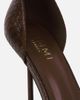 SIMMI Shoes Simmi London Marinah faux snake heeled pumps in brown PU - 3